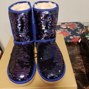Ugg Classic Short Sequin Navy Boot